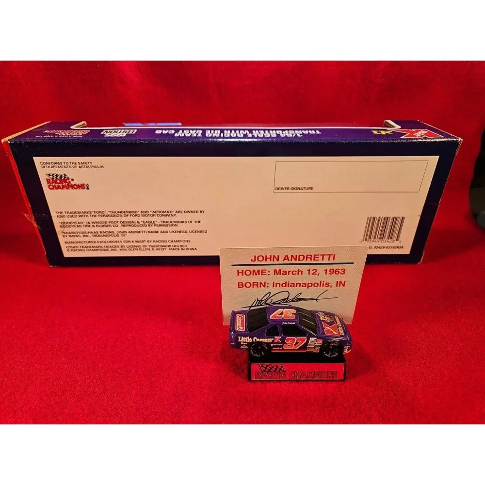 JOHN ANDRETTI‎ NASCAR TRANSPORTER BUNDLE w/MATCHING STOCKCAR & PLAYER CARD